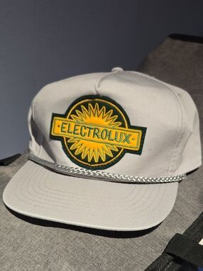 White Snapback Hat with Yellow & Green Logo